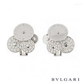 Bvlgari 18k White Gold Diamond Set Cicladi Earrings